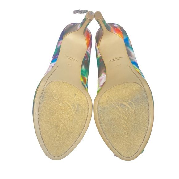 Guess Honora Watercolor Platform Peep Toe Stiletto Pump size 7.5 - Picture 8 of 8